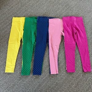 **Bundle of 5** Mini Boden Polka Dot Leggings - Size 6-7Y NWOT
